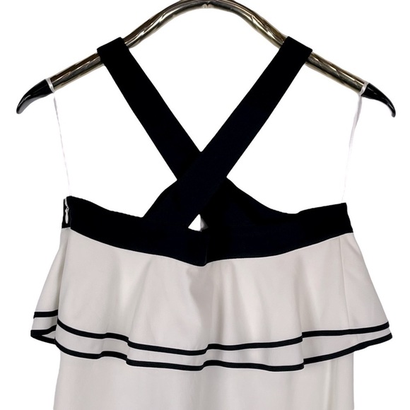 CECE CHARLOTTE WHITE BLACK RUFFLE BUST BOW LOLITA COCKTAIL MINI DRESS - Picture 6 of 13